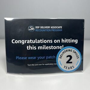 Amazon Delivery Anniversary Milestone Patch 2 Years Of Service Rare! NEW